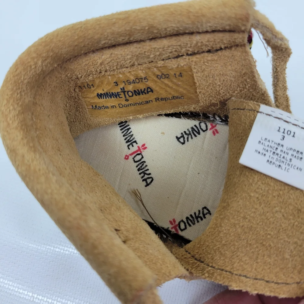 Minnetonka Leather Baby Moccasins Sz 3